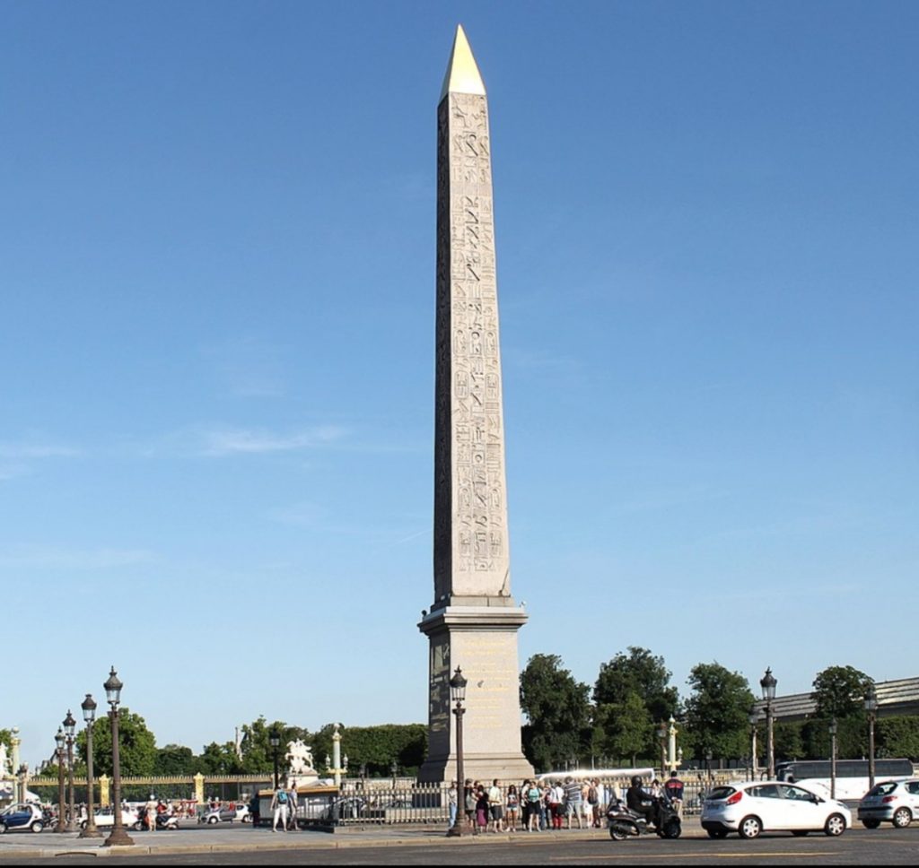 giant structure of Luxor obelisk, Paris