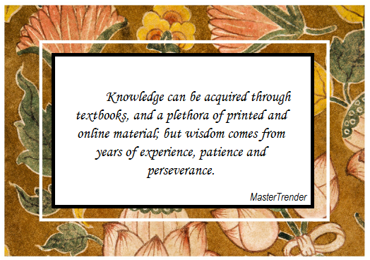 Knowledge and wisdom