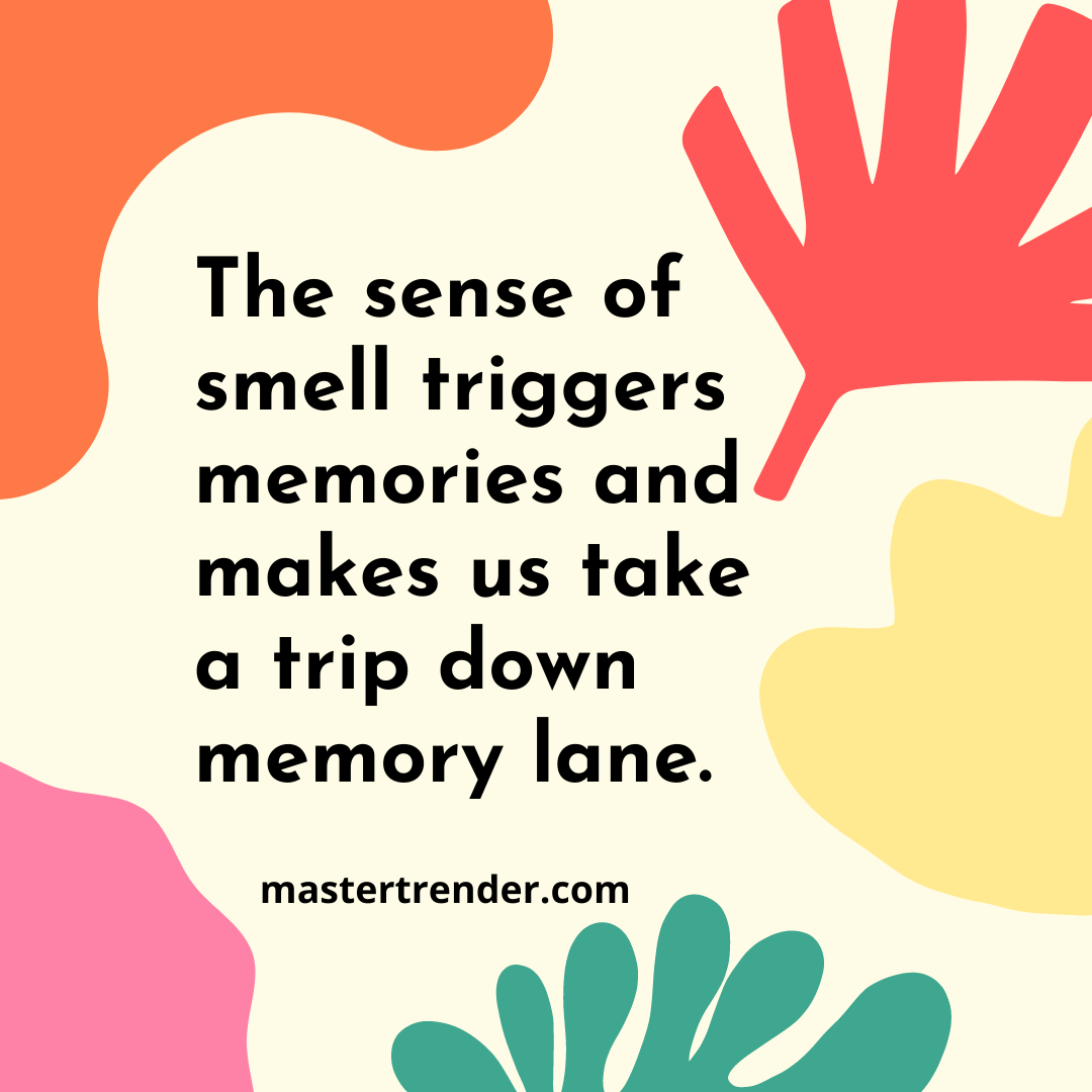 The sense of smell triggers memories and makes us take a trip down memory lane.